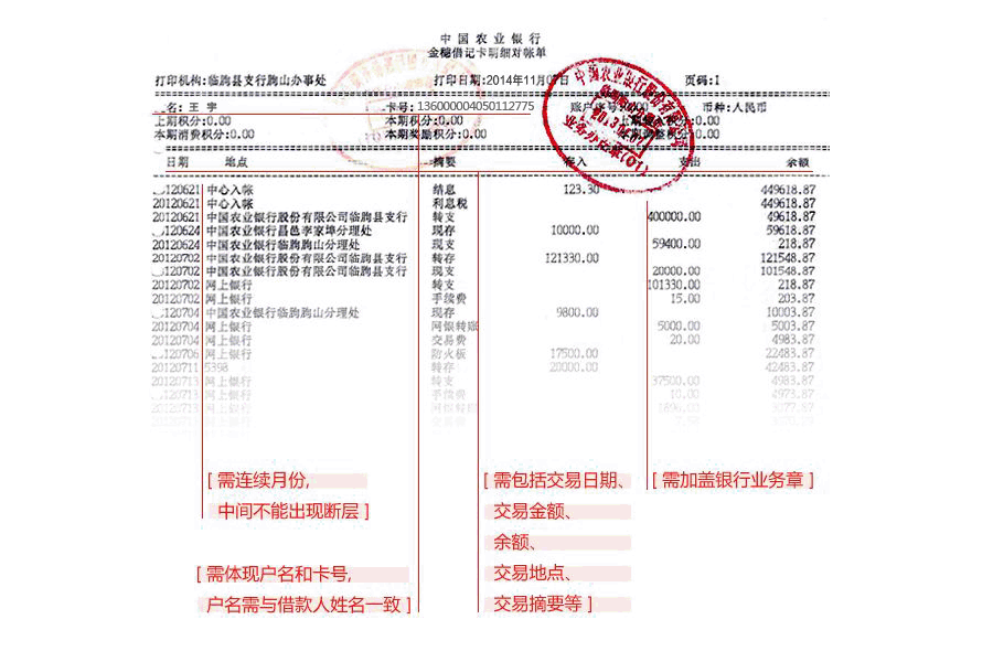 银行流水单